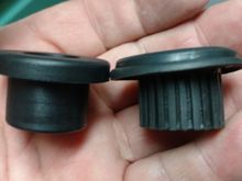 They are definitely firmer than the stock on the right, but still pliable