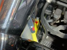 New cable to the left compared to original on the bike.