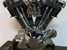 Polished S&S 80" cases with 96" stroker kit, S&S 561 cam w adj rods, S&S 2 piece rocker boxes, S&S Chromed Super G carb w venturi, ported heads w stainless os valves, and a crane HI4 ign.