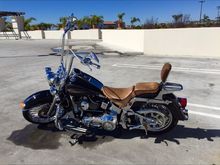 On my 2005 Softail Heritage.  Very sharp looking Seat and pillion.