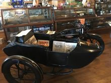 A Henderson with sidecar one of many old bikes.