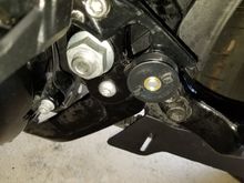 Close up of Left side support installed 
