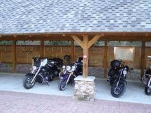 Covered motorcycle parking