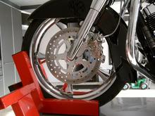Left side, PM brake &amp; floating rotor.