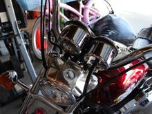 Just replaced stock black speedo and tach rear cans with chrome ones!