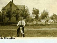 chevalier, louis, on motorbike 1900's