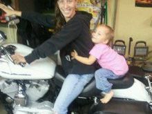 wife and daughter on my old 06 Sportster 883