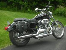 With saddle bags