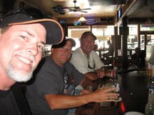 Me, David and Bob drinking beer in a Dahlonega pizzeria.
