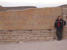Abby at the entrance to Carlsbad Caverns - 2009