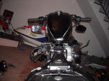 lifted tank ,under mirrors, drag bar NO seat