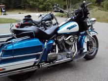 Last ride of 2009 in Oct. just west of Port Austin, MI in State Park lot.  Got rained on hard but still had fun!