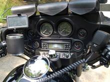 Garmin 850 GPS, hold my mp3's and tells me when I need to recalculate my route. :-)  J&amp;M Mic for the CB.