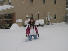 Snow was up to the middle of my thighs.