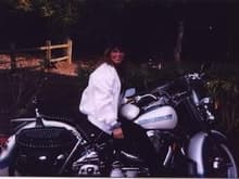 Christine on Lee's 94 Heritage Softail Harley Davidson