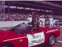 Rusty Wallace in my car in pre-race ceremonies
