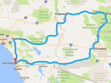 Total Route: 1000 miles.