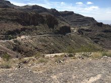 View of road to Oatman from Sitgreaves Pass