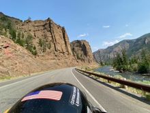 Riding next to Shoshonie River