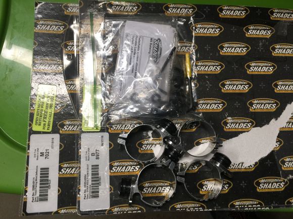 Hardware for forks and packaging with part numbers