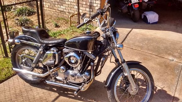 THIS is a 77 XLH, note brake peddle on right