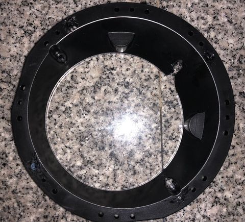 The same holes came out on the left and the two on the right where the spacer and the fairing meet.