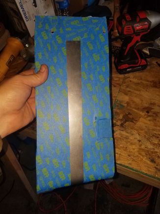 Marked holes for the lid latch holes and amp