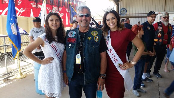 Not all tough duty! Yours truly with Miss Blythe and Miss Teen Blythe.