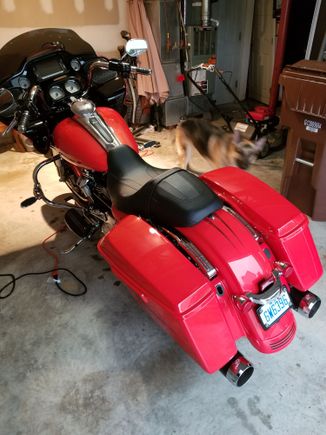 Hid the ugly antenna under the seat. Still gotta pick up a plug.