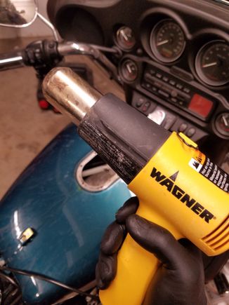 ...until I brought out the big guns. Obviously use the low setting and keep the heat source far enough away so that it doesn't melt the pipe.