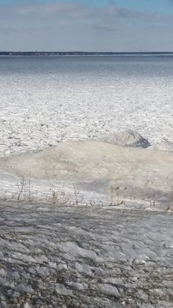 Frozen Lake Huron at the end of our road. Has been brutal frigid temperatures up here in Canada.