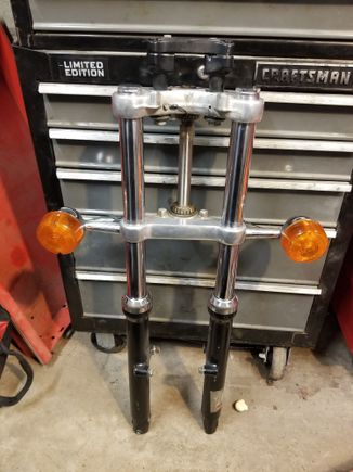 Straight forks and triple tree, single caliper, 300 Shipped obo