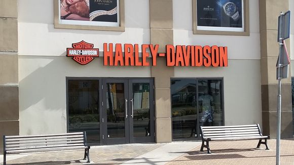 Downtown Oranjestad Harley Davidson store.