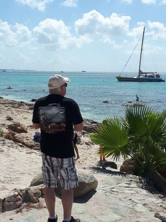 Suzie caught me observing the ocean.