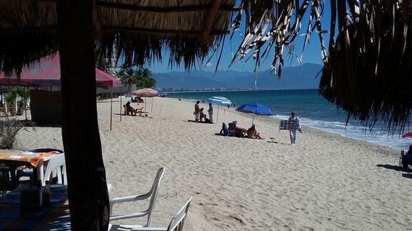 The beach taken from the bar at Bucerias.