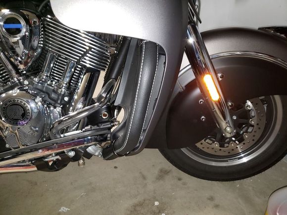 Engine guard wraps with strip. You can order with black or white stitching and have it made any length that you need.