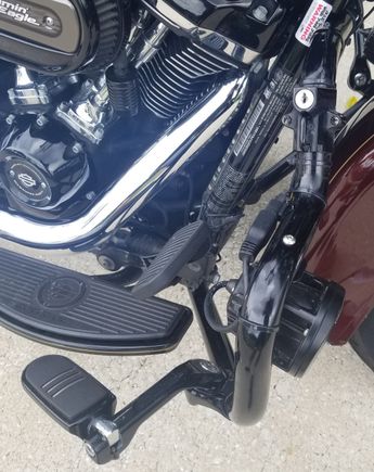 Kuryakyn Highway pegs (Turned to suit my short leg reach) and Helmet lock.