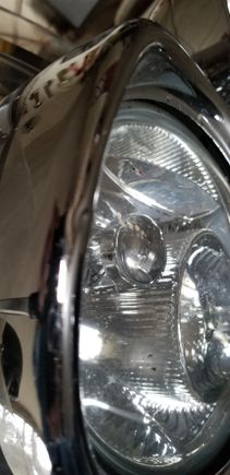 See small ding but truly have to look for it or know it is there.
All Chrome is perfect.