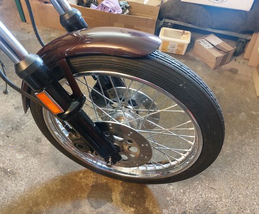 I will be replacing the front rim , i belive its a cci aftermarket,  i have a NOS OEM i will lace with Staineless spockes  . . . .
