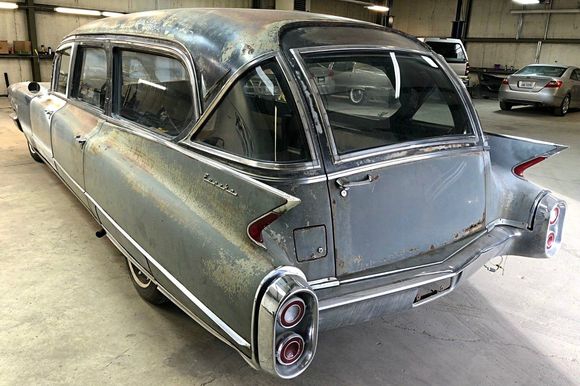 This Caddy is a custom coach build. The front looks early 50's but the find say late 50's