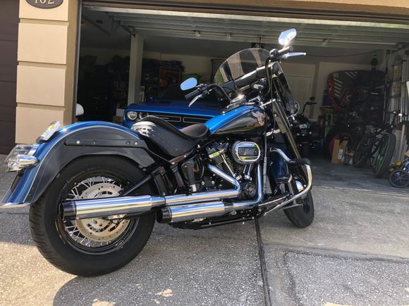 Here is a better picture of the other side. I went with Rineharts and no heat shields on this one. They sound good, not quite as loud as the Tab Zombies on the 114, but much better than stock.