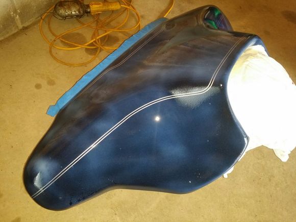 After spraying. Its thick in some areas, but it dries clear and it is really for 'protection' so if not flawless I wasn't too worried.