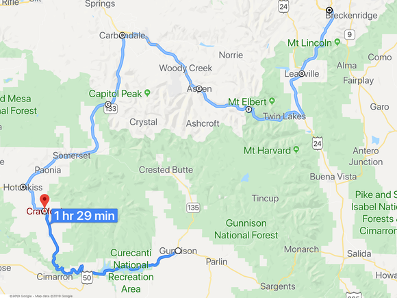 Gunnison/ Paonia/ McClure Pass/ Aspen/ Independence Pass I-70