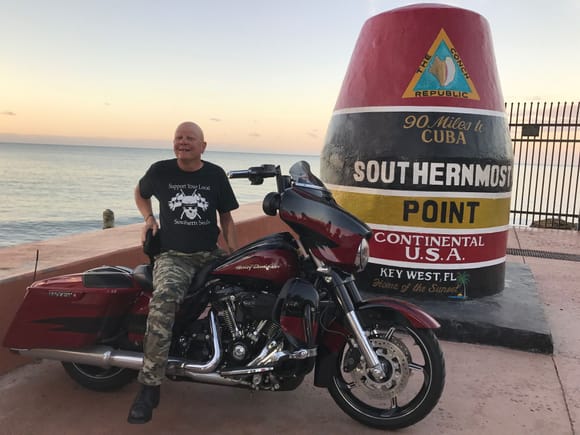Damn Dave they must have known you were coming and repainted the marker to match your bike.

I haven't been down there in 40 years, i guess its about time to ride something a little bigger than my old Sportster back down to Conch town.