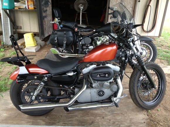 2007 Nightster, tank from a Brother's 72, paint is 2009 Jeep Sunburst Orange Pearl