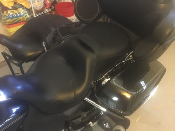 Here is the reach seat mounted on the bike. The OEM is in the backround.