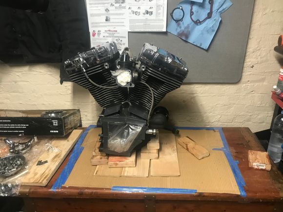 There it will stay until the crane roller rockers arrive but I’ll take the time to clean her up a bit s