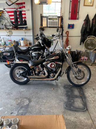 2020 Stage 3 SG for the long hauls and a 96 carb and cammed Evo Springer for clearing my head out on country roads.