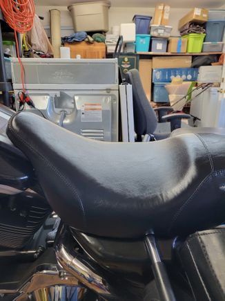 Shows snout riding way up my dash. Otherwise nice seat for the proper bike