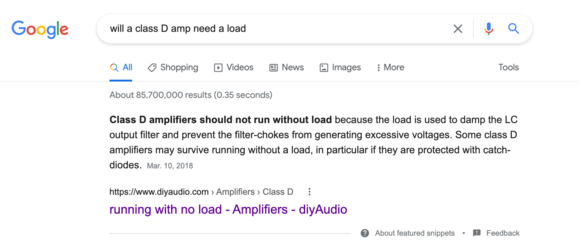 Class D Amp Google Search